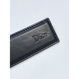 Dior Double Side Calf Leather Gun Color Buckle 35mm Belt 