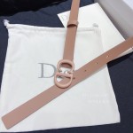 Dior Classic Calf Leather Cd Buckle 20mm Belt Pink