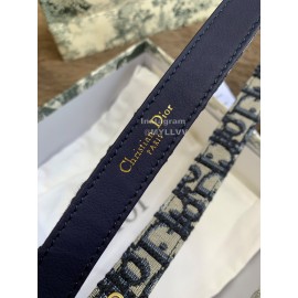 Dior Vintage Gold Buckle Letter Logo 20mm Embroidered Canvas Belt