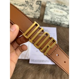 Dior New Calf Leather Gold Letter Buckle 30mm Belt For Women Brown