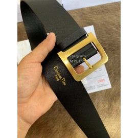 Dior New Calf Leather Gold Pin Buckle 50mm Belt For Women Black