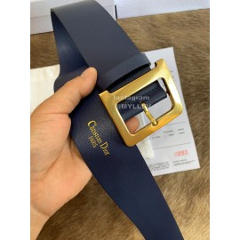 Dior New Calf Leather Gold Pin Buckle 50mm Belt For Women Navy