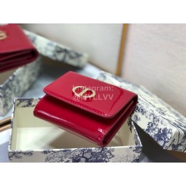 Dior 30 Montaigne Montaigne Tri-Fold Wallet Red