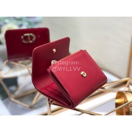 Dior 30 Montaigne Montaigne Tri-Fold Wallet Red