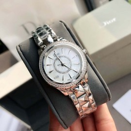 Dior Viii Series 33mm Dial Steel Strap Watch For Women White