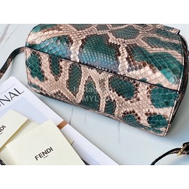 Fendi Exquisite Snake Pattern Messenger Bag For Women Green