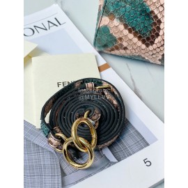 Fendi Exquisite Snake Pattern Messenger Bag For Women Green