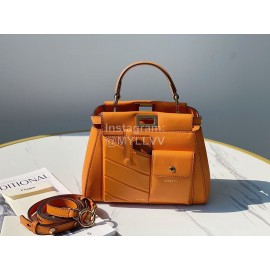Fendi Calfskin Handbag Messenger Bag For Women Orange 311m750
