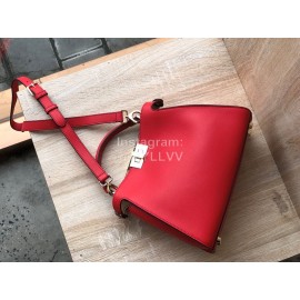 Fendi Calfskin Handbag Messenger Bag For Women Red
