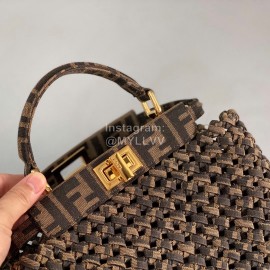 Fendi Fashion Mini Woven Messenger Bag Coffee