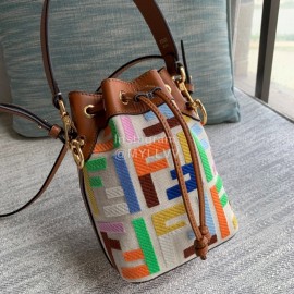 Fendi Fashion Embroidery Small Bucket Bag