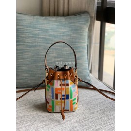 Fendi Fashion Embroidery Small Bucket Bag
