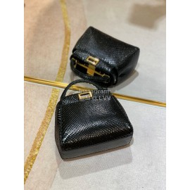 Fendi Fashion Leather Gold Chain Messenger Bag Black