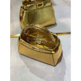 Fendi Fashion Leather Gold Chain Messenger Bag Gold