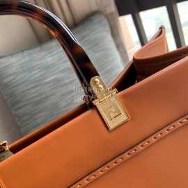 Fendi Brown Leather Large Shopping Bag
