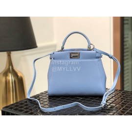 Fendi Fashion Blue Sheepskin Leather Handbag For Women