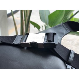 Fendi Black Embossed Print Chest Bag Waist Bag