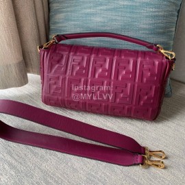 Fendi Fashion Large Flip Messenger Bag For Women Purplish Red