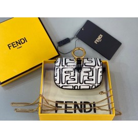 Fendi Fashion Black White Small Chain Bag