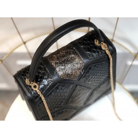 Fendi Black Snake Leather Shoulder Bag