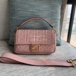 Fendi Fashion Medium Embossed Flap Bag Pink