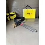 Fendi Calf Leather Karligaphy FF Buckle Belt For Men