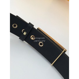 Fendi Black Litchi Leather Silver Buckle 42mm Belt