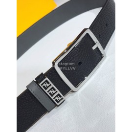 Fendi Black Litchi Leather Pin Buckle 35mm Belt