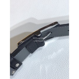 Fendi Black Litchi Leather Pin Buckle 35mm Belt