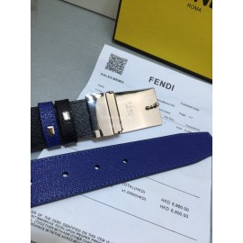 Fendi Blue Calf Leather Monster Enamel Buckle 35mm Belt