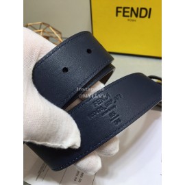 Fendi Calf Leather Monster Enamel Buckle 35mm Belt CoFFee