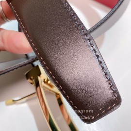 Ferragamo New Black Calf Leather Gold Pin Buckle 35mm Belt For Men 