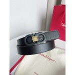 Ferragamo Fashion Cowhide Electroplated Buckle 35mm Belt For Men