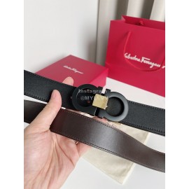 Ferragamo Fashion Cowhide Electroplated Buckle 35mm Belt For Men