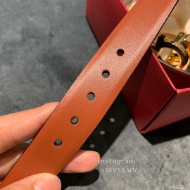 Ferragamo Double Side Cowhide Pure Copper Gancio Buckle 25mm Belt Brown