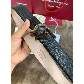 Ferragamo Fashion Cowhide Pure Copper Buckle 35mm Belt 