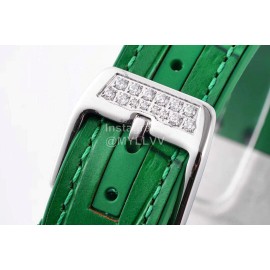 Franck Muller Diamond Dial Green Silicone Strap Watch For Women