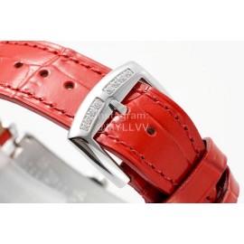 Franck Muller Long Island Series Leather Strap Quartz Watch Red