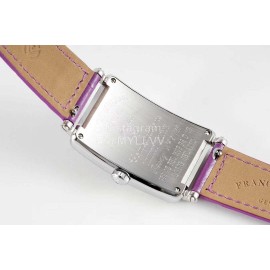 Franck Muller Long Island Series Purple Leather Strap Quartz Watch