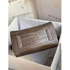 Givenchy Antigona Tote Cowhide Crocodile Pattern Light Gold Buckle Medium Handbag Gray 9981-2