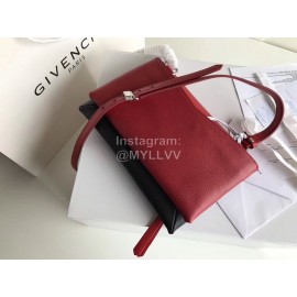 Givenchy Double-Layer Flap Shoulder Bag Black And Red Color Matching 0147