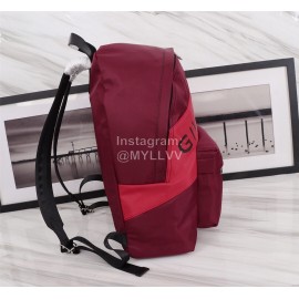 Givenchy Black Twill Letter Fashion Leather Backpack Wine Red