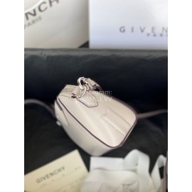 Givenchy Antigona Nano Letter Sheepskin Handbag Shoulder Bag White 9981-4