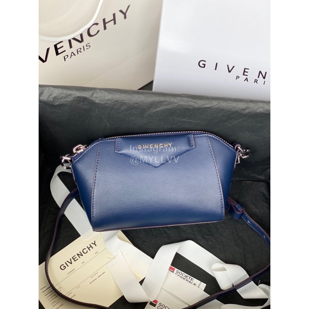 Givenchy Antigona Nano Letter Sheepskin Handbag Shoulder Bag Blue 9981-4