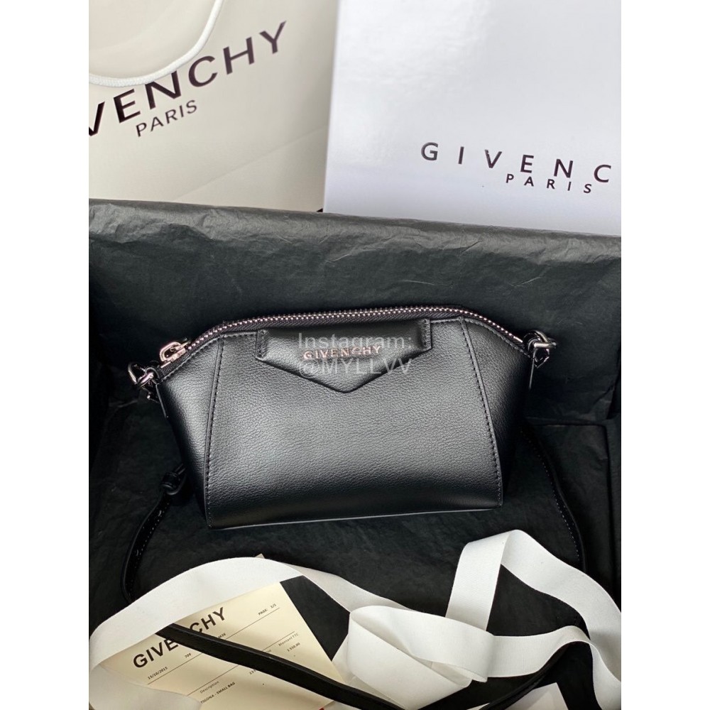 Givenchy Antigona Nano Letter Sheepskin Handbag Shoulder Bag Black 9981-4