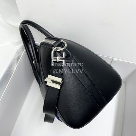 Givenchy Antigona Embroidered Small Leather Biker Bag Black