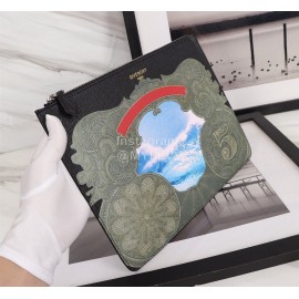 Givenchy Sea Embroidery Spray Pattern Leather Handbag Black