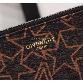 Givenchy Yellow Star Moon Pattern Leather Handbag Black