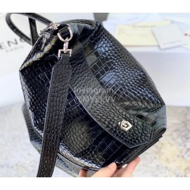 Givenchy Antigona Soft Crocodile Grain Leather Large Shoulder Handbags Black