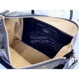 Givenchy Antigona Soft Crocodile Grain Leather Large Shoulder Handbags Black